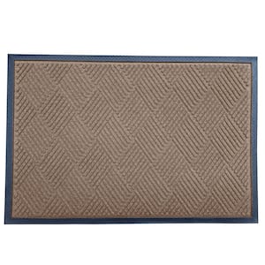 Indoor Outdoor Doormat Brown 24 in. x 36 in. Chevron Floor Mat