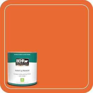1 qt. #220B-7 Electric Orange Semi-Gloss Enamel Low Odor Interior Paint & Primer