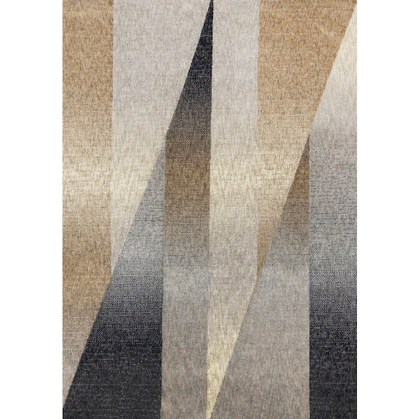 Cora Collections 5 ft. x 8 ft. Grey Geometric Indoor Area Rug