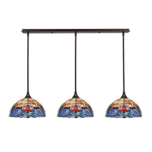 Livingston 100-Watt 3-Light Dark Granite Shaded Pendant Livingston 100-Watt 3-Light Dark Granite Shaded Pendant
