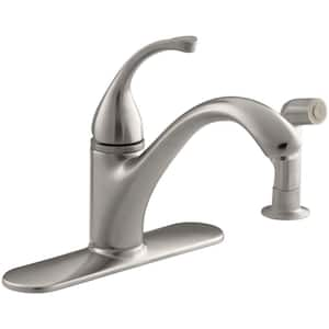 Forte Single-Handle Standard Kitchen Faucet with Side Sprayer in Vibrant Stainless