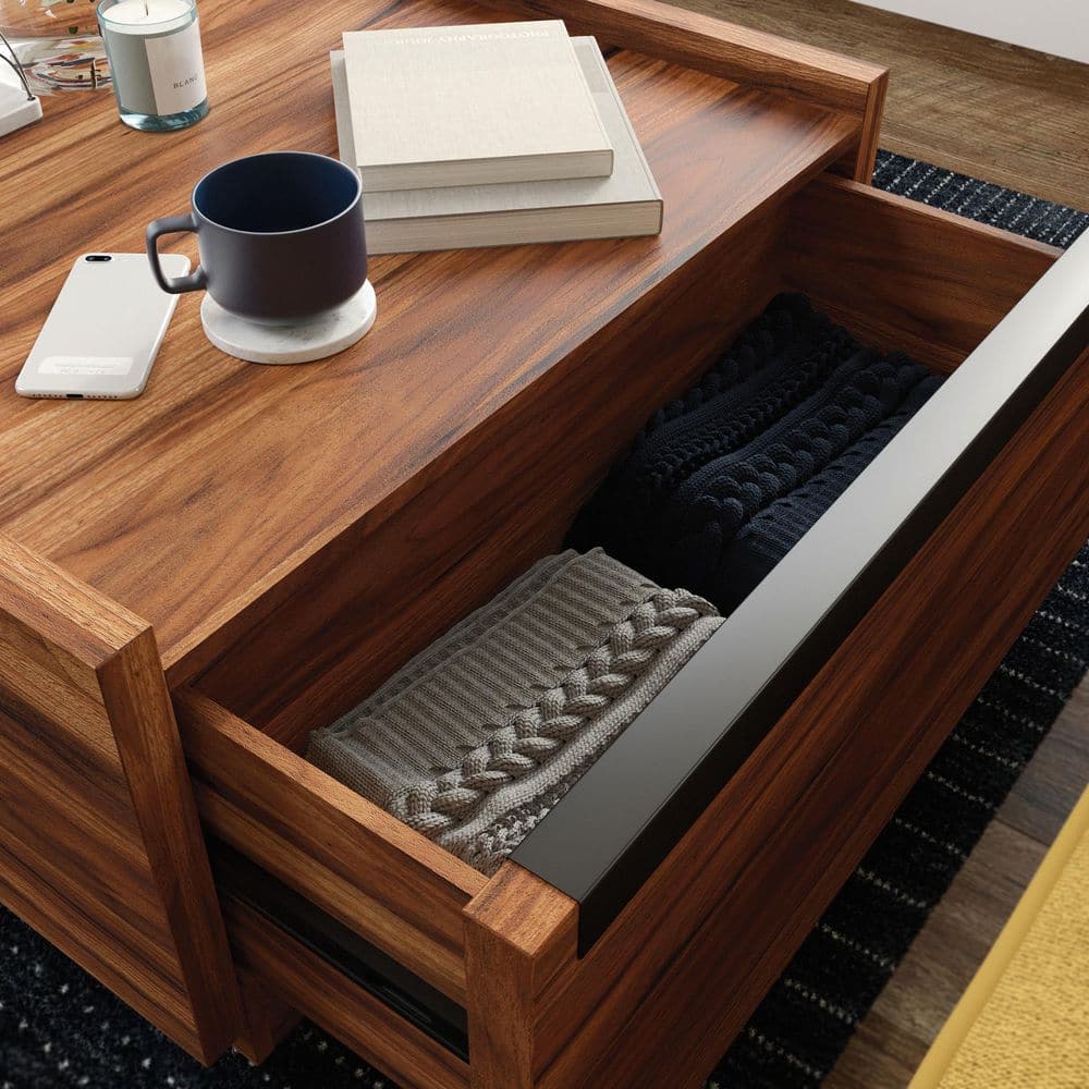Manhattan Gate Blaze Acacia Modern Square Coffee Table with Storage