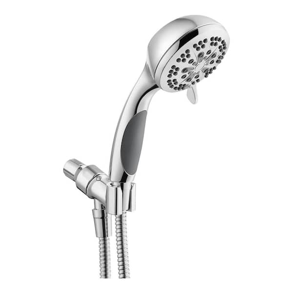 Glacier Bay 6-Spray Patterns with 1.8 GPM 3.8 in. Tub Wall Mount Handheld Shower Head in Chrome