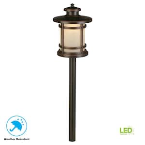 25-Watt Equivalent Oil Rubbed Bronze Integrated LED Outdoor Landscape Path Light with Frosted Shade