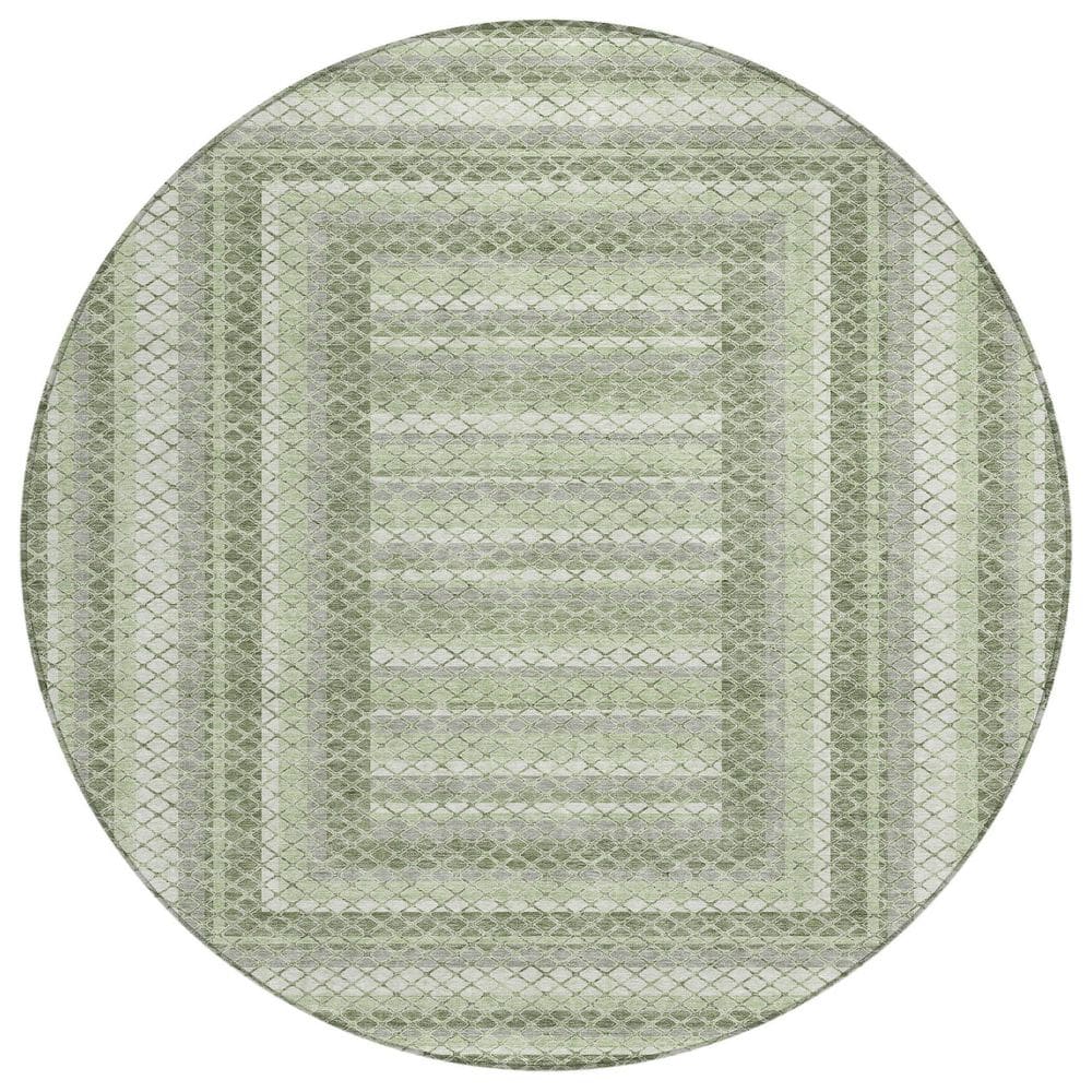Chantille Machine Washable Indoor/Outdoor Abstract ACN2011 Aloe 8 ft. x 8 ft. Round Rug price history on PriceWatchPro