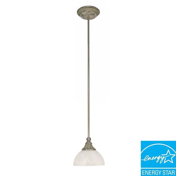 Glomar Rockport Milano 1-Light Hanging Brushed Nickel Mini Pendant-DISCONTINUED