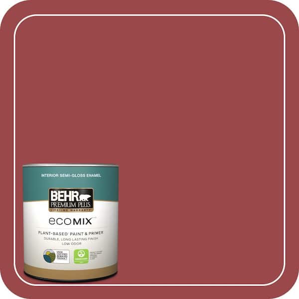 1 qt. #150D-7 Regal Red Semi-Gloss Enamel EcoMix Plant-Based Interior Paint & Primer