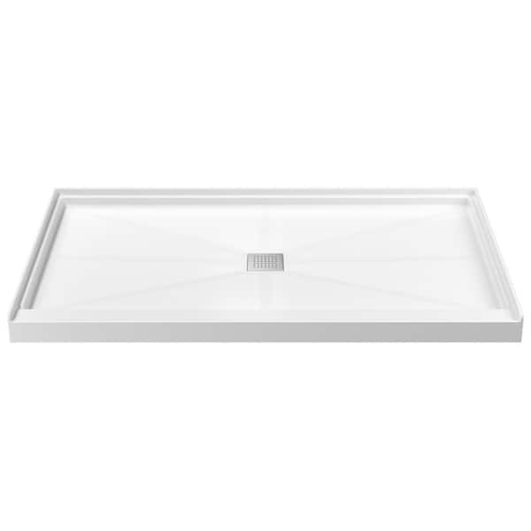 275 nana(●'ｗ'●) NANAWO 60 in. L x 32 in. W Alcove Shower Pan Base with Center
