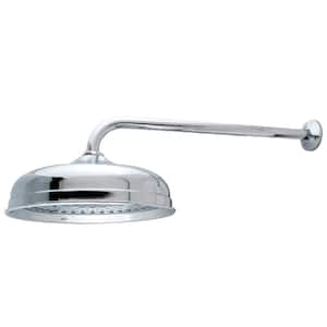 1-Spray 10 in. Single Wall Mount Fixed Rain Shower Head in Polished Chrome