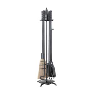 32 in. Tall 5-Piece Graphite Wright Design Fireplace Tool Set