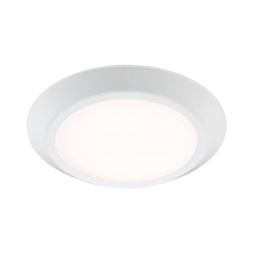 White Glass LED Indoor/Outdoor Flush Mount Light