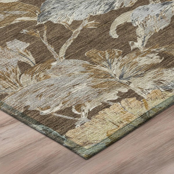 Chantille Machine Washable Indoor/Outdoor Abstract ACN3063 Chocolate 10 ft. x 14 ft. Area Rug