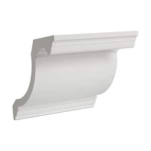 4-3/4 in. x 6-1/8 in. x 6 in. Long Plain Polyurethane Crown Moulding Sample