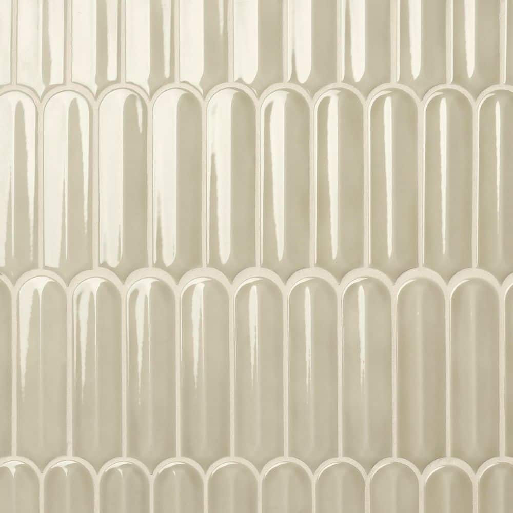 Medley Feather Celadon Green 11.41 in. x 12.87 in. Glossy Ceramic Mosaic Wall Tile (1.01 sq. ft./Each) price history on PriceWatchPro
