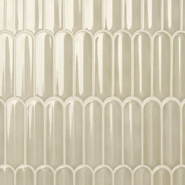 Ivy Hill Tile Medley Feather Celadon Green 11.41 in. x 12.87 in. Glossy Ceramic Mosaic Wall Tile (1.01 sq. ft./Each)