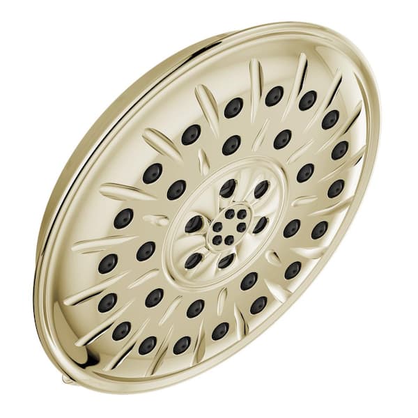 Delta 4-Spray Patterns 1.75 GPM 8.25 in. Wall Mount Fixed Shower Head with H2Okinetic in Lumicoat Polished Nickel