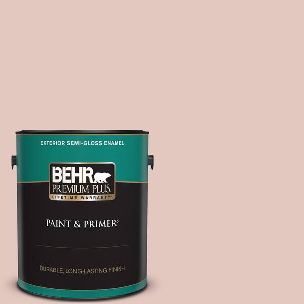 BEHR PREMIUM PLUS 1 gal. #S170-2 Rosewater Semi-Gloss Enamel Exterior Paint & Primer