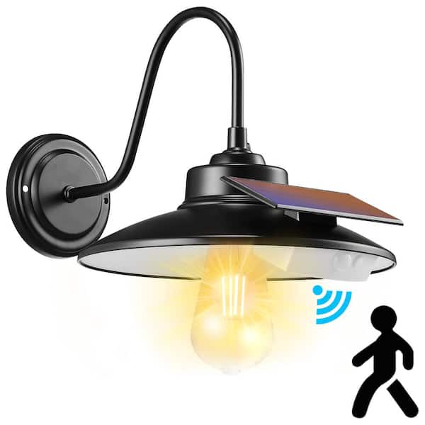 VEVOR Solar Barn Light 1.1-Watt Equivalent Integrated LED Daylight Area Light 3000K Wall Sconce with Motion Sensor for Outdoor