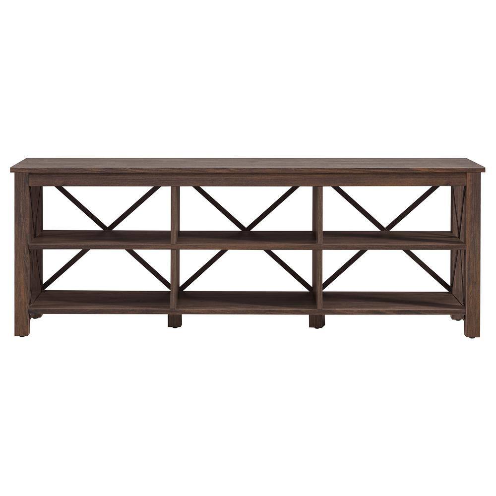 Sawyer 68" Alder Brown Metal Frame TV Stand