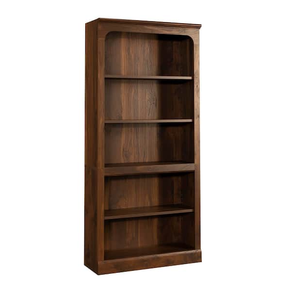 Select 73.11 in. Tall Grand Walnut Finish Engineered Wood Material 4-Shelf Bookcase