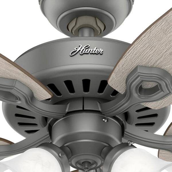 Hunter - Builder 52 in. Indoor Matte Silver Ceiling Fan with Light Kit