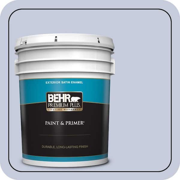 BEHR PREMIUM PLUS 5 gal. #BIC-08 Sweet Lavender Satin Enamel Exterior Paint & Primer