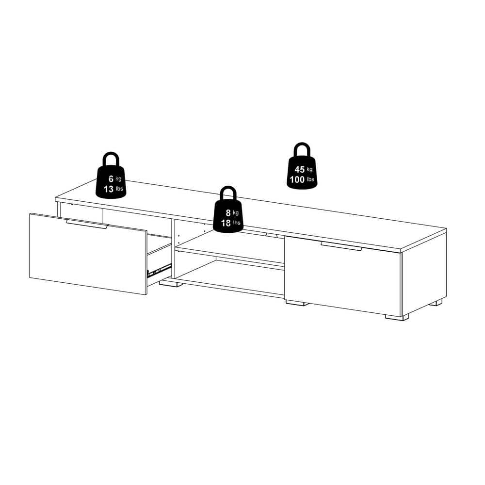 Sleek Danish Modern Black Matte Wood TV Stand with Storage