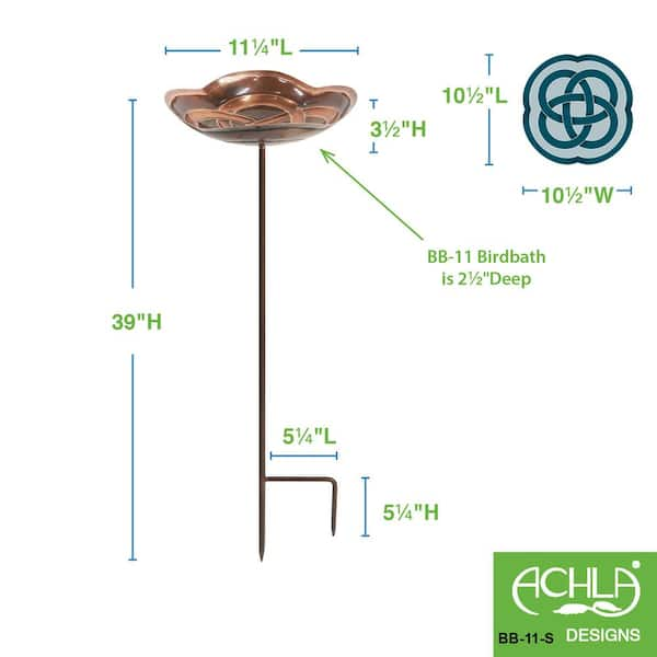 Celtic Dara Knot Copper Birdbath on orders Garden Stake