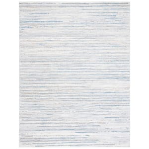 Lagoon Gray/Blue 9 ft. x 12 ft. Striped Distressed Area Rug