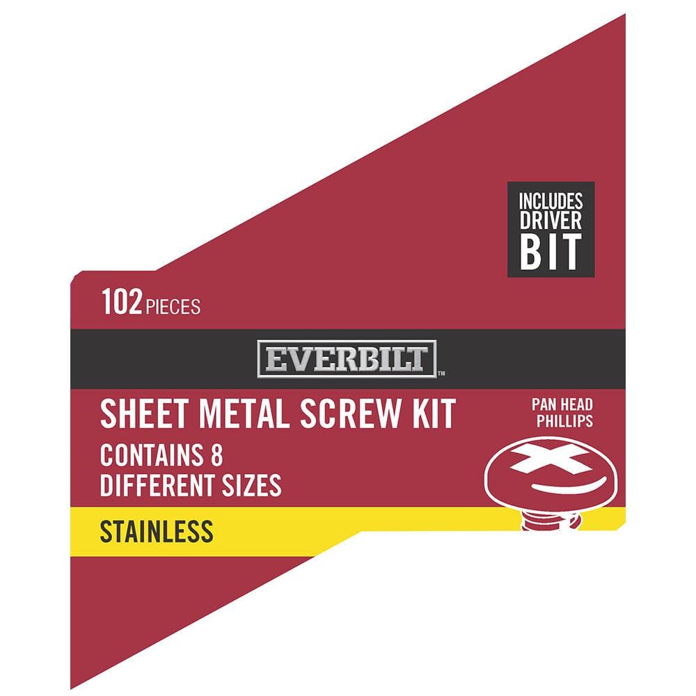 Everbilt StainlessSteel Sheet Metal Screw Assortment Kit (102Piece