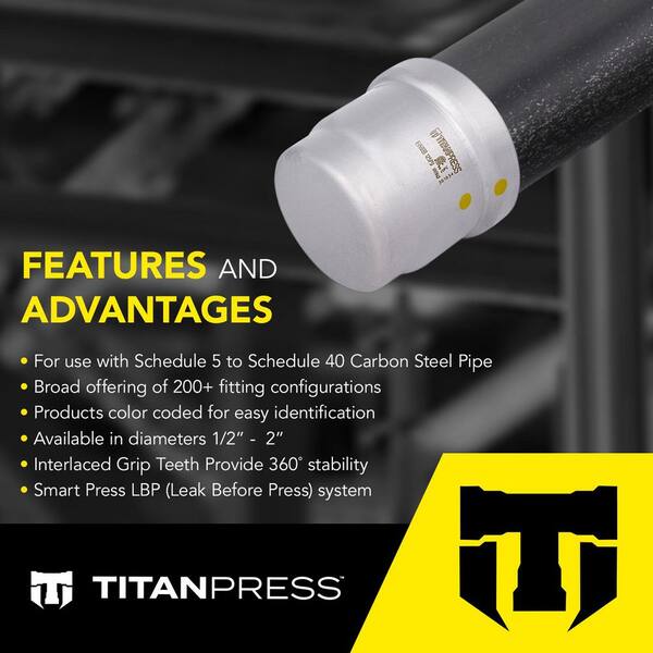 T TITANPRESS 4 in. Carbon Steel Press XL HNBR Gas TPEC0400G - The
