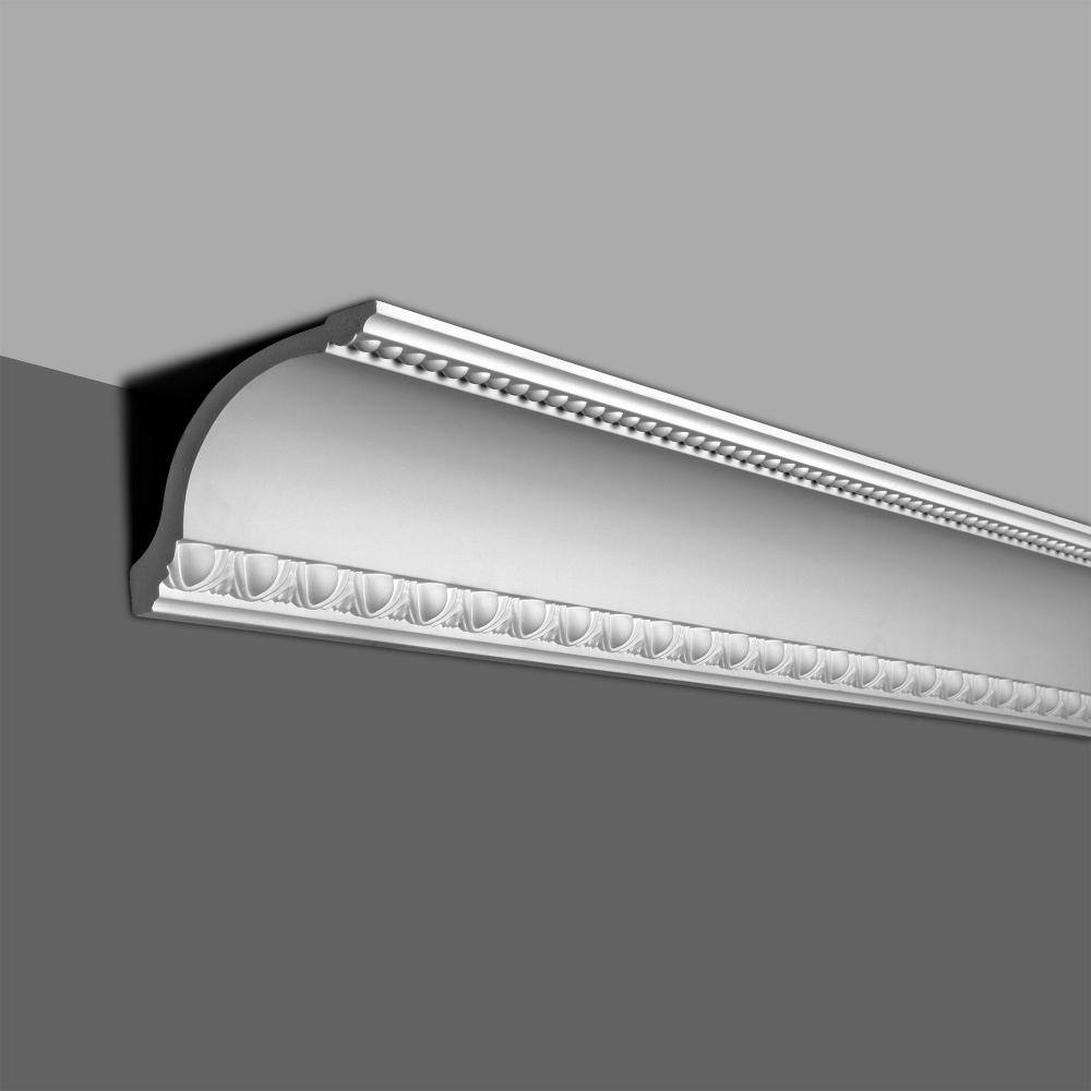 6-inch Primed Polyurethane Egg and Dart Crown Moulding Sample