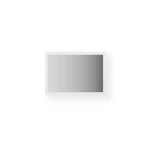 Sun 42 in. W x 30 in. H Large Rectangular Manufactured Wood Framed Wall Bathroom Vanity Mirror in Glossy White