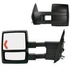 Towing Mirror for 09-12 Ford F150 Extendable with Signal and Puddle Lamp Textured black Folding Pair Heated Power