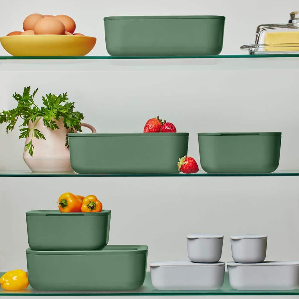 Sage 14-Piece Glass Food Storage Set with Ceramic Coating