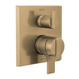 Ara 2-Handle Wall-Mount Valve Trim Kit with 6-Setting Integrated Diverter in Champagne Bronze (Valve not Included)