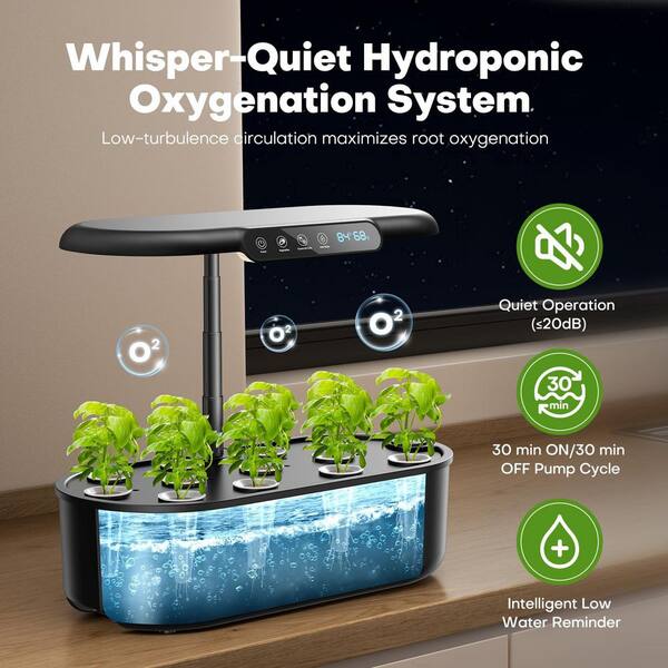 MOEPISY Hydroponics Growing System Kit: 12-Pods Plant Germination Kit with Grow Light, Smart Temp & Humidity Detection