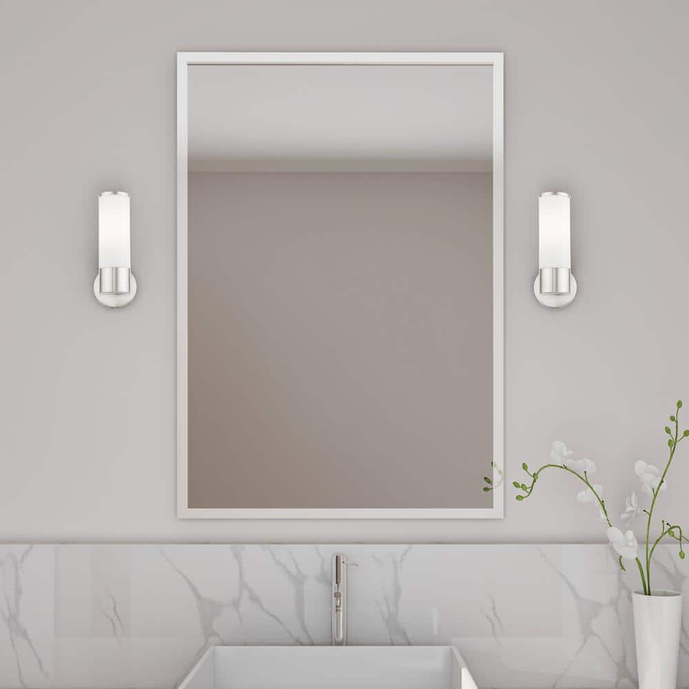 Sleek Urban Brushed Nickel 1-Light Sconce with Satin Opal White Glass