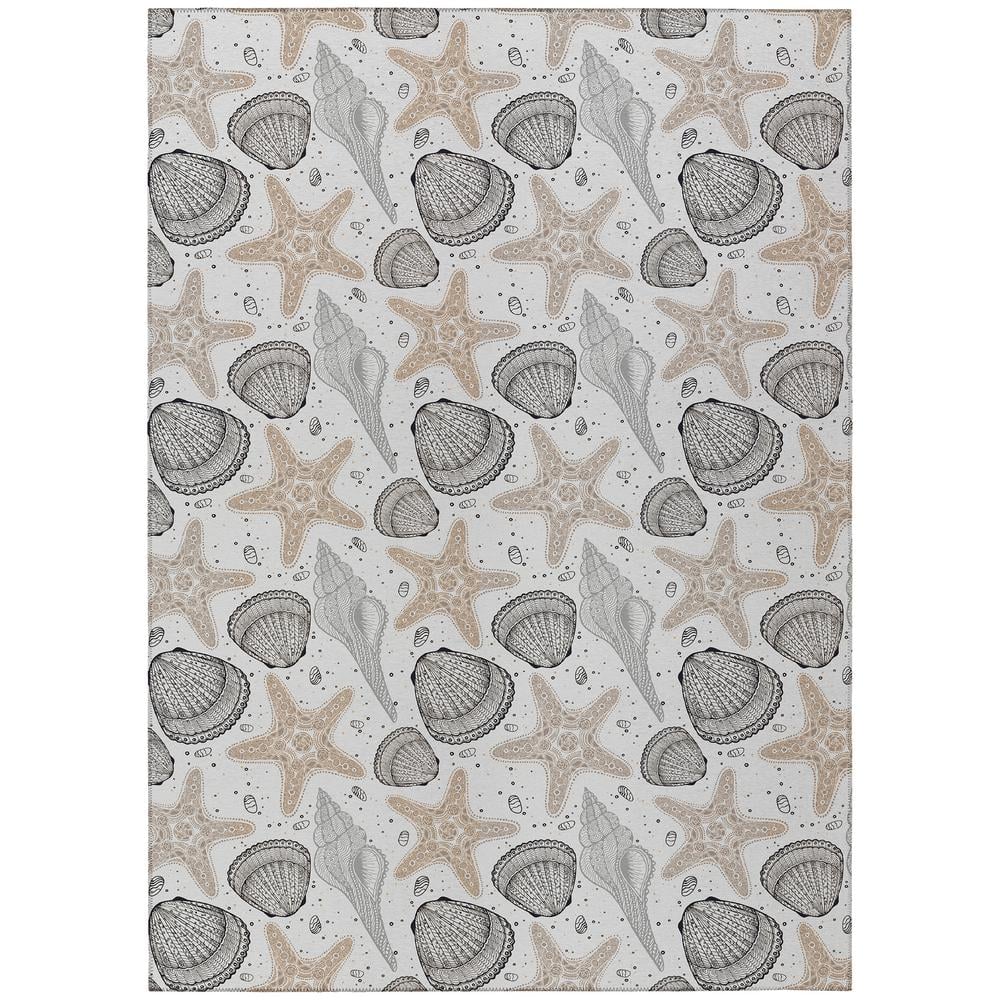 Surfside Gray 9 ft. x 12 ft. Geometric Indoor/Outdoor Area Rug