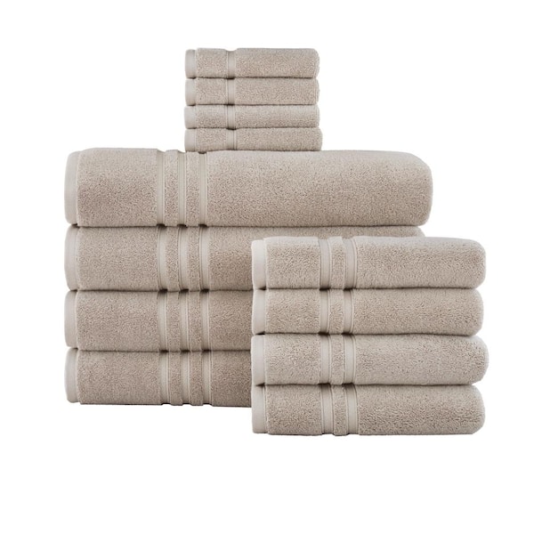 Home Decorators Collection Turkish Cotton Ultra Soft Riverbed Taupe 12-Piece  Bath Sheet Towel Set 12PCSBSRVRBD - The Home Depot