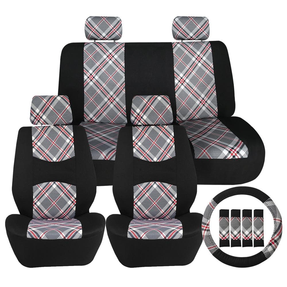 Multiple Colors Car Seat Cover With Soft Fabric And Plaid Design