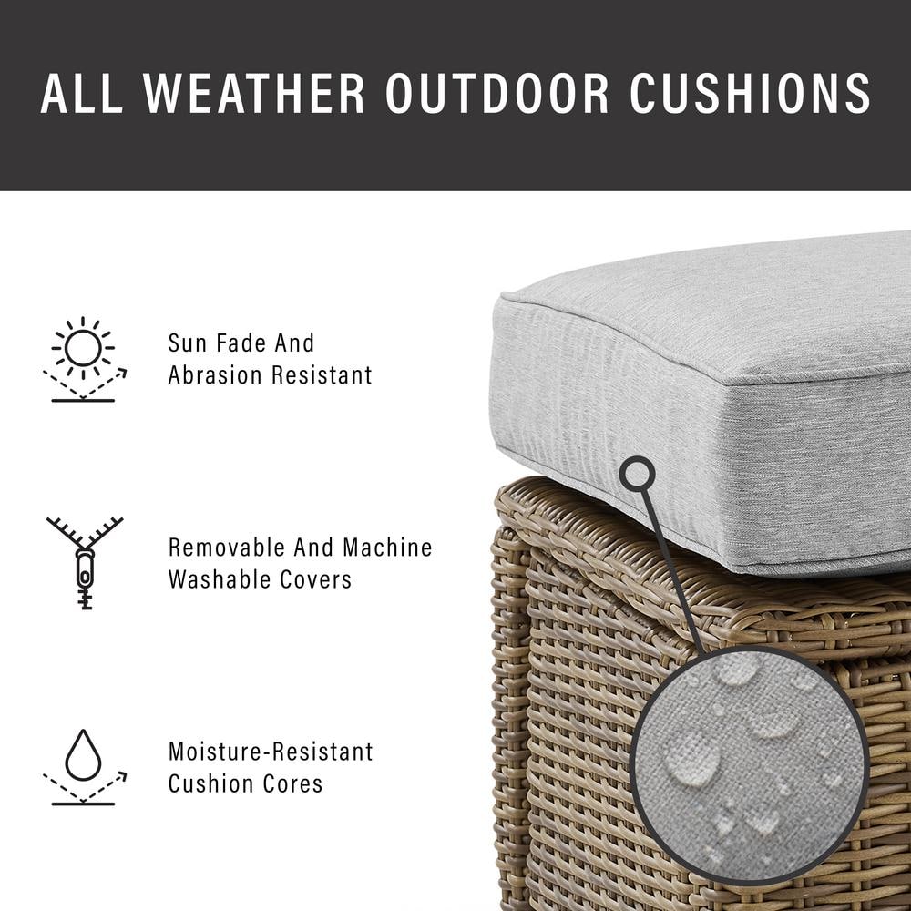 Bradenton Weathered Brown Outdoor Wicker 4pc Conversation Set