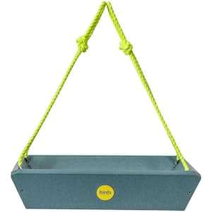 Hanging Tray Bird Feeder Color Pop Collection in Lake Blue Recycled Plastic