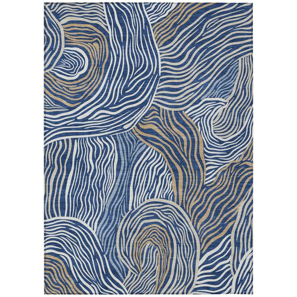 Chantille Machine Washable Indoor/Outdoor Abstract ACN2603 Navy 5 ft. x 7 ft. 6 in. Area Rug price history on PriceWatchPro