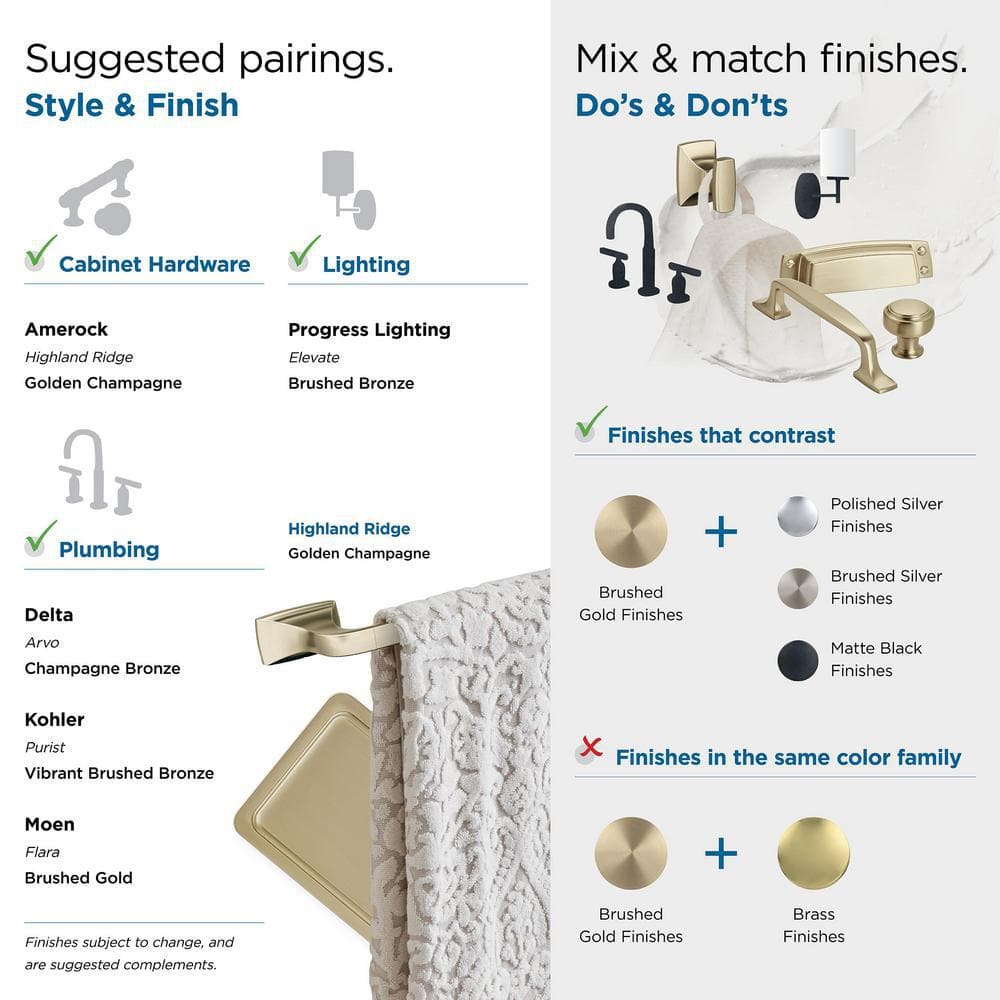 Highland Ridge 18" Golden Champagne Wall Mounted Towel Bar