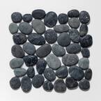 Classic Pebble Tile Black 11-1/4 in. x 11-1/4 in. x 12.7 mm Mesh-Mounted Mosaic Tile (9.61 sq. ft. / case)