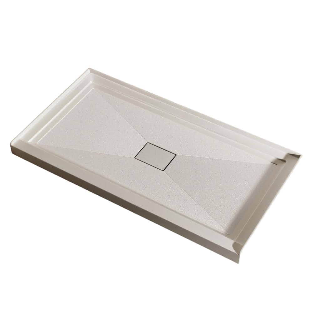 60 in. D x 32 in. W Acrylic Shower Base Pan White Center Drain Single Threshold Non-Slip Surface price history on PriceWatchPro