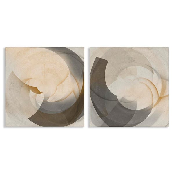 Stupell Industries Shadowed Swoop Abstracts by Noah Bay 2-Pieces Unframed Abstract Graphic Art Print 24 in. x 24 in.