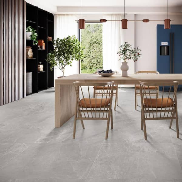 LithoTech Chalk White 35.43 in. x 35.43 in. Matte Porcelain Floor and Wall Tile (17.43 sq. ft./Case)