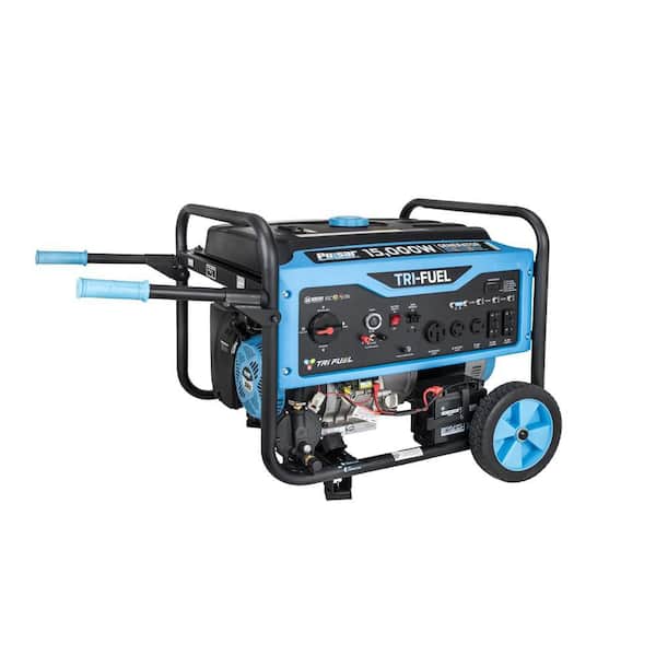 15000 Watt Remote Start Electric Start Tri-Fuel Portable Generator w/ CO Sentry for Tailgate Camping